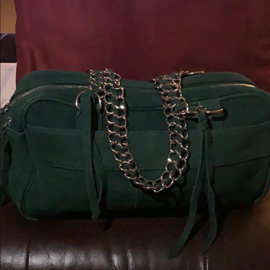 Nwot Emerald Green Suede Shoulder Bag